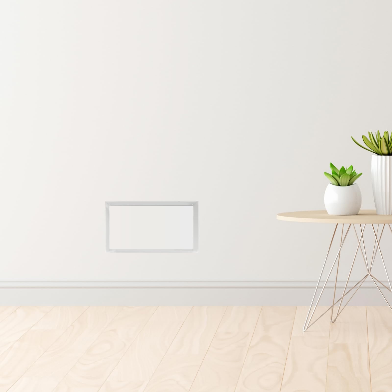 Cubierta de ventilación de pared sin amortiguador, 6 x 10 pulgadas, rejilla de registro de aire montada en la pared, fácil de instalar, pintable, color blanco