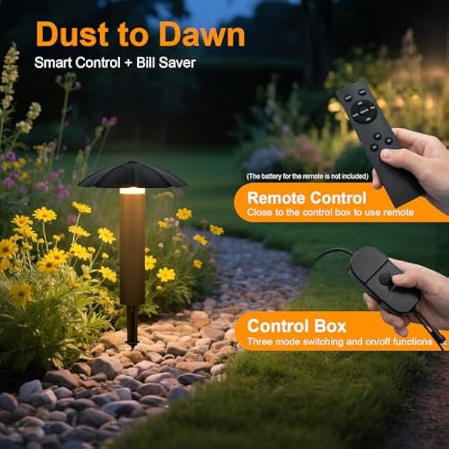 Low Voltage Landscape Lighting Kit: 8-Pack All-in-One-Set Easy Setup - Dusk to Dawn Auto On/Off &Timer - 3W Outdoor Waterproof Metal Pathway Lights for Garden Yard Walkway Driveway