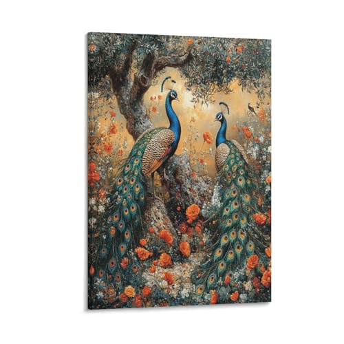 Peintures sur toile de paon murale 40x60 cm pour embellir votre maison