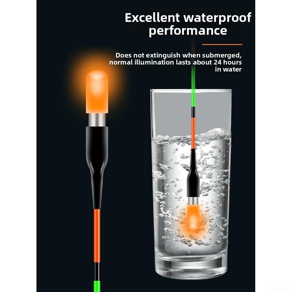 Luz LED flotante de pesca, paquete de 4 unidades para ultra brillante, visibilidad de 50 m, impermeable, brillo nocturno para pescadores (4 unidades de cuatro colores)