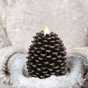 Eldnacele Pine Cone Flameless Candles Battery Operated with 6 Hour Timer Unscented Real Wax Flat Wick Flickering Pinecone LED Candles Christmas Home Holiday Decoration(2 Pack Brown) Eldnacele Pine Cone Flameless Candles Battery Operated with 6 Hour Timer Unscented Real Wax Flat Wick Flickering Pinecone LED Candles Christmas Home Holiday Decoration2 Pack Brown