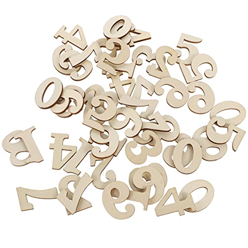BEBEMOKO DIY Digital Clock Wall Art 100pcs Wooden Clock Numbers Modern Numeral Kit for Wall Decor Craft Project
