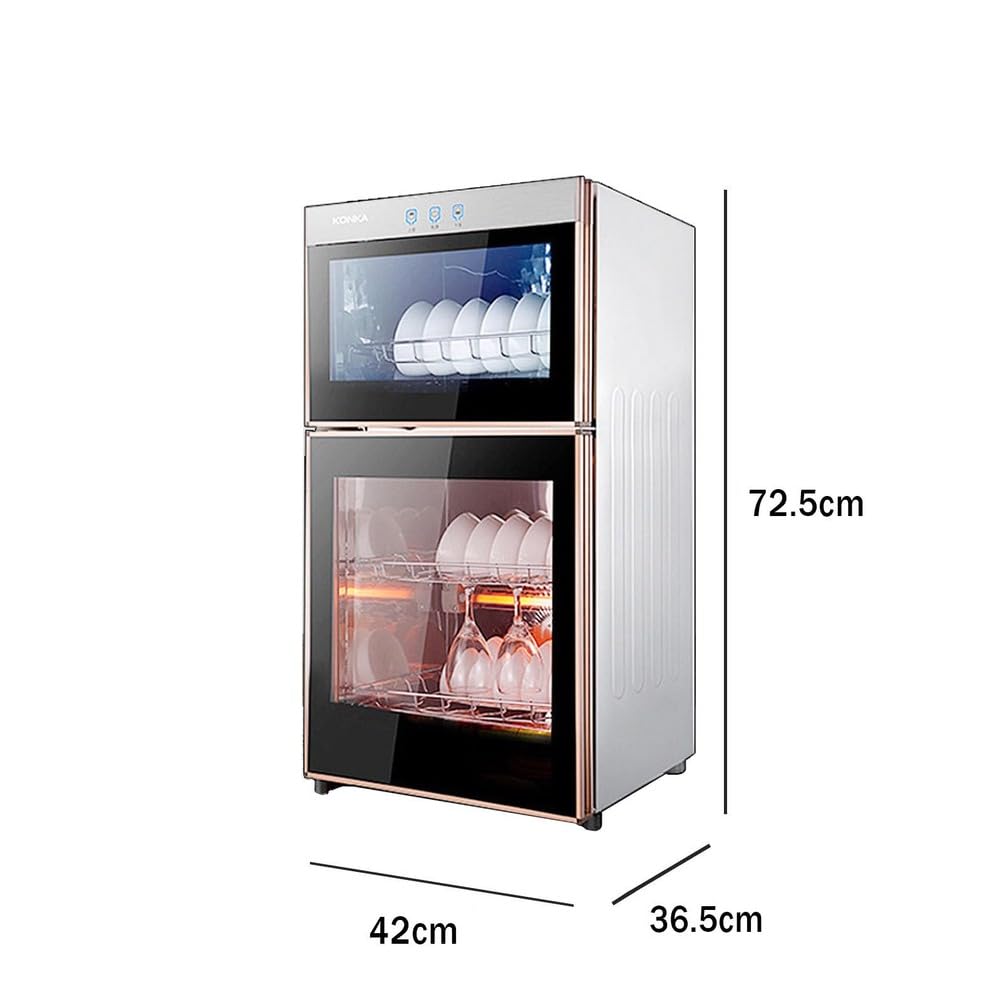 Armadio di disinfezione in acciaio inox, alta temperatura 125℃, credenza da cucina verticale da 294 litri, doppia anta, per 5-20 persone, per sterilizzare stoviglie e piatti, 001, 82 litri (001 6