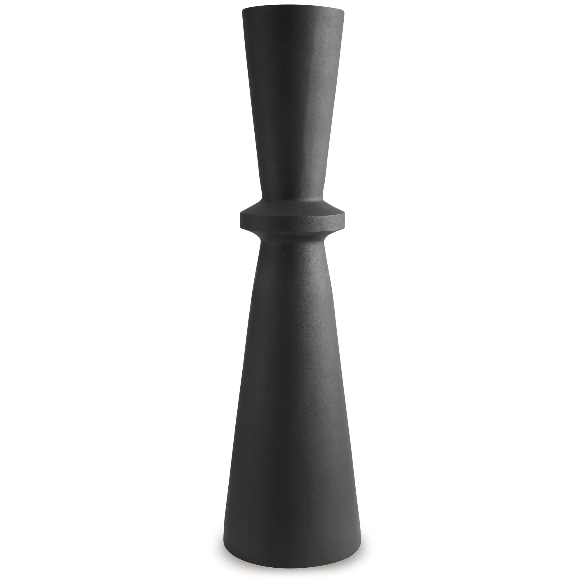 Signature Design by Ashley Collisten Modern Indoor 40\" Textured Polyresin Freestanding Vase, Black DAMAGED