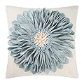 OiseauVoler Decorative Throw Pillow Case 3D Sunflowers Cushion Cover Handmade Canvas Pillowcase Home Sofa Car Bed Room Decor 18 x 18 Inch Blue