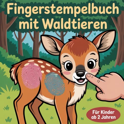 Fingerstempelbuch mit Waldtieren