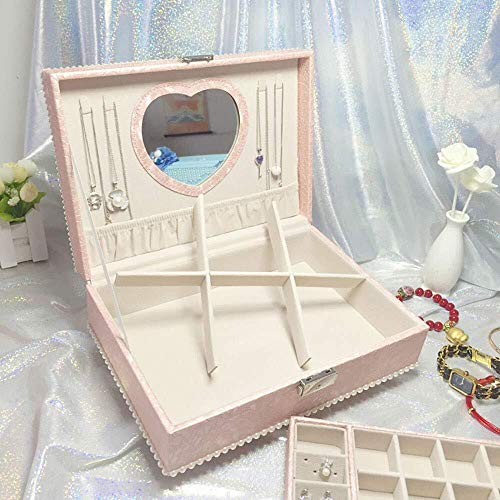Boîte de rangement de bijoux double couche avec compartiments anti-rayures - 5