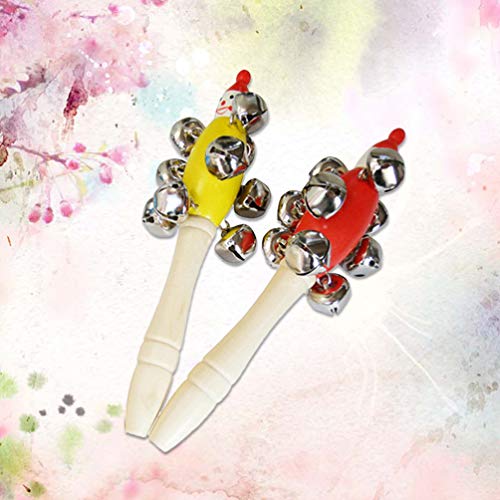 STOBOK Sinos de Chocalho de Madeira 2Pcs 19X4. 5X4. A AlÃ§a de Madeira de 5Cm de Natal Chocalhos Ins