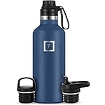 IRON FLASK Camping & Hiking Hydration Flask with Spout, BPA-Free Insulated Stainless Steel Sports Water Bottle - 32 oz Twilight Blue