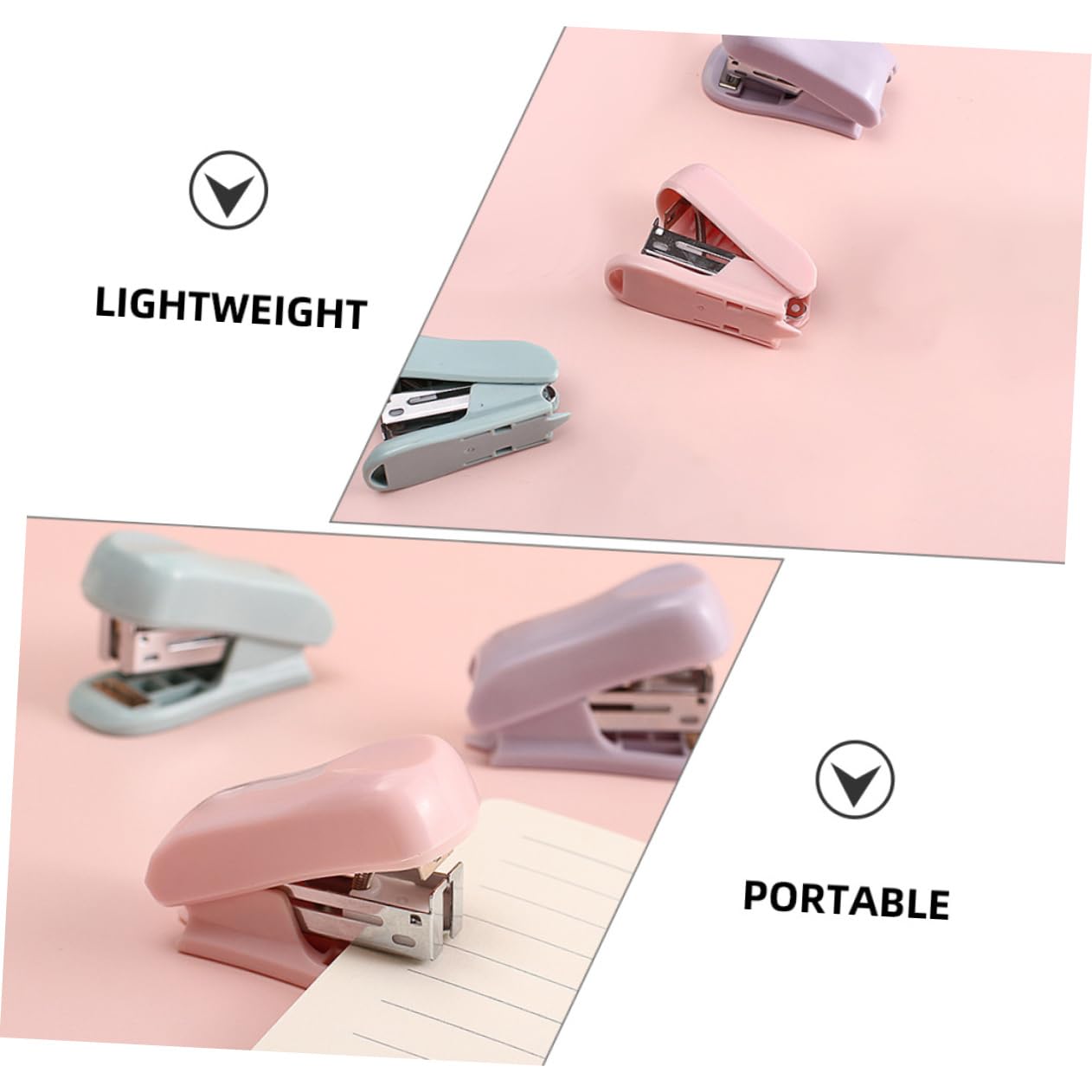 OSALADI 5 Set Cucitrice Manuale Ufficio Mini Cucitrice Estetica Custaggio Per Classe Per Studenti Piccola Forniture Di Cancelleria Mini Addominali 3 Pezzi * 5