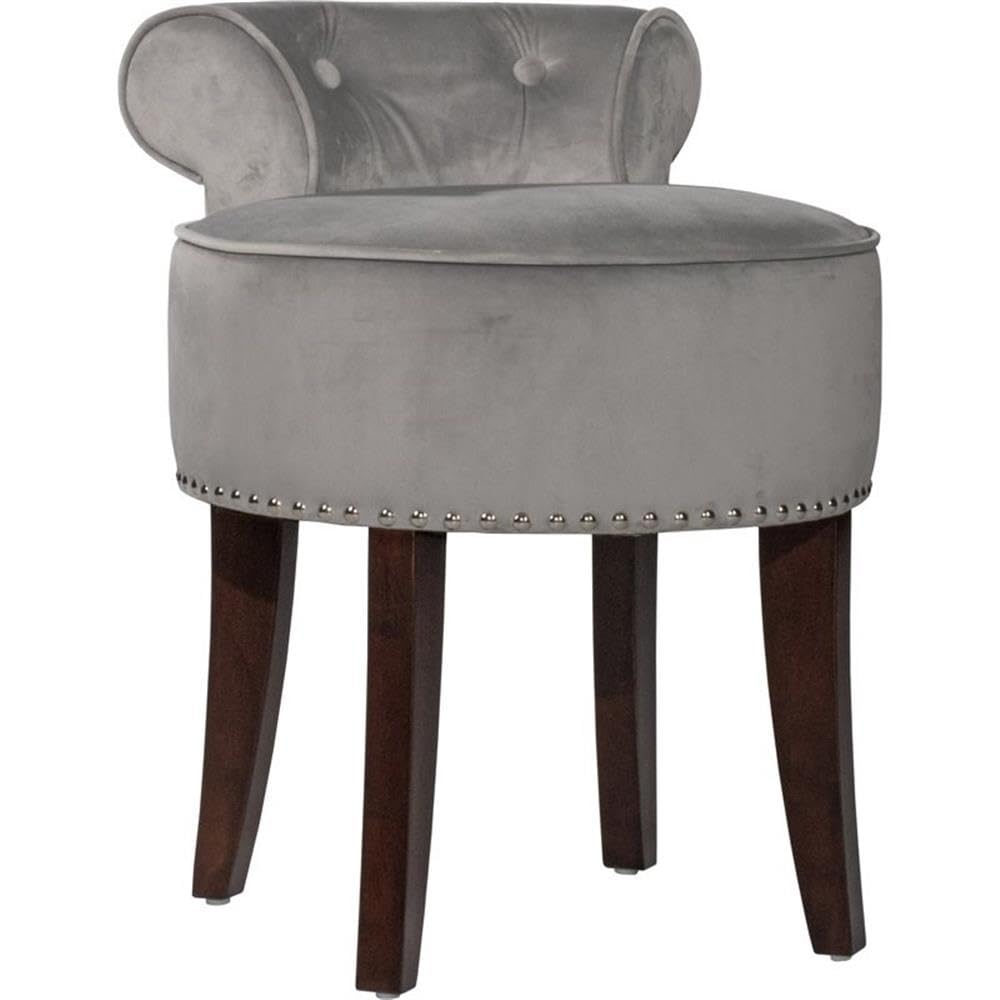 Hillsdale Lena Wood and Upholstered Vanity Stool in Dark Espresso