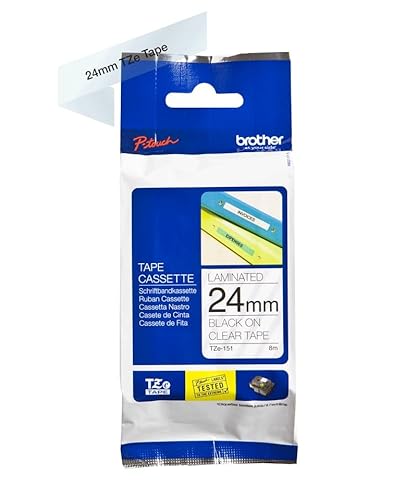 Brother TZe 151 Adhésif standard sur Rouleau 2 4 cm x 8 1 rouleau x ruban laminé pour Brother PT D600 P Touch PT 750 D800 E550 E800 P750 P900 P950 P Touch EDGE PT P750 - vue 2
