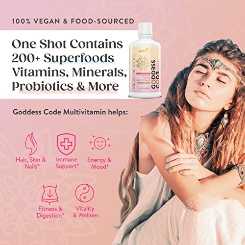 NutriRise Liquid Multivitamin for Women - Hair Skin & Nails Support | Vitamin C, D3, Biotin, Zinc & Probiotics for Gut Health, Energy & Immunity, Gluten Free Vegan 32 fl oz - Image 4