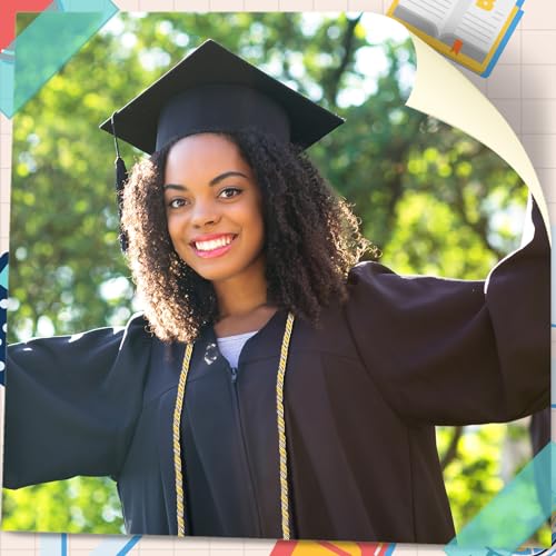 Image of TecUnite Graduation Cords Honor 2026 Polyester Yarn Decorative 67 inch Long Garland Twist Ties with Tassels for Bachelor Gown Graduation(Gold with Silver)