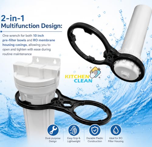Image of Kitchen Clean 2 in 1 Multifunction RO Wrench /Opener | Water Filter Cartridge Spanner | 10 Inch Pre Filter Bowl and Membrane Housing Casing Water Purifier - 1 Pc