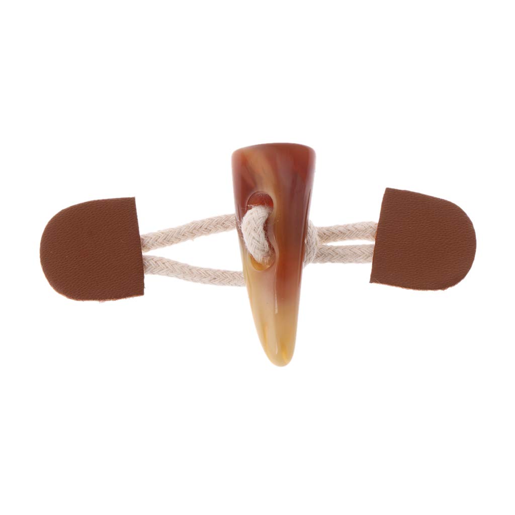 Chizisx Women's Brown Leather Horn Toggle Closure Buttons Coat For Duffle Clothes Sewing