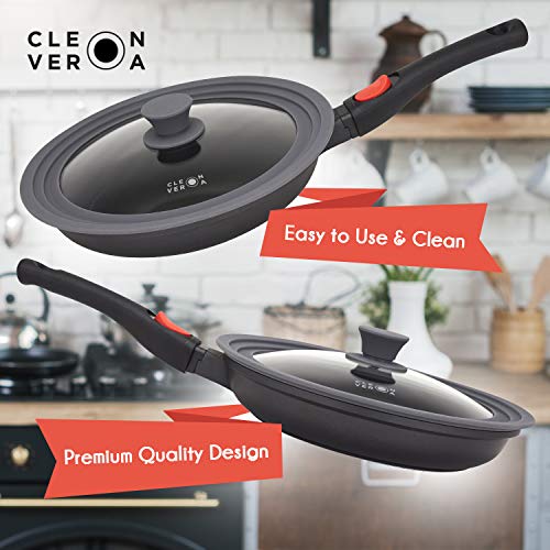 Cleverona Clever Lid - Universal Pan Lid - Medium fits 7/8/8.5 inch pans - Dark Grey - Thumbnail 5
