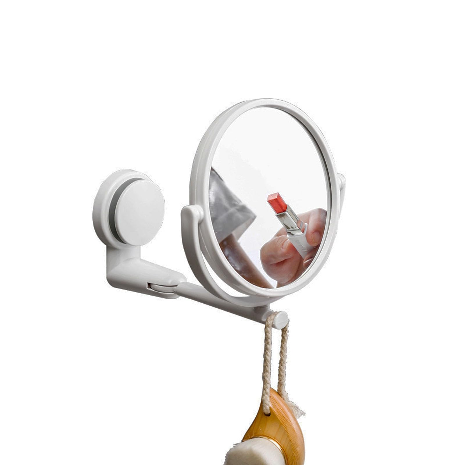 Espejo Maquillaje De Pared De BañO con CosméTico De Doble Cara 360 Giratorio, con Ventosa InstalacióN FáCil Espejo De BañO Giratorio Plegable De Doble Cara
