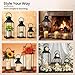 Decorative Metal Lanterns Indoor Outdoor, Set of 3 Farmhouse Lantern Holders Without Candles for Porch, Patio, Fireplace, Floor, Wedding & Holiday Table Centerpiece (Black, 20