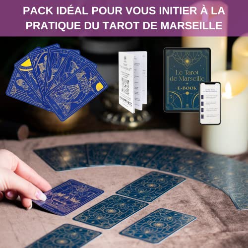 Vibratis Tarot of Marseille with Booklet and E-Book of 196 Pages, Divinatory Game in French for Beginners Divination - Image 2