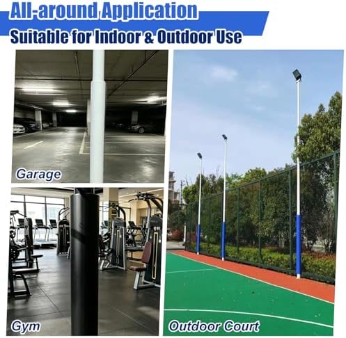 6 ft Basketball Pole Padding - Cushioned Wraparound Crash Pad for 2-12 in Columns, Self-Adhesive Safety Cover for Courts/Basements, Black (4 in/10.2 cm)