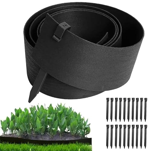 Bordatura for prato, bordatura for prato, bordatura for paesaggio, set di bobine di assi da giardino con 20 punte, barriera di assi flessibili nere for giardinaggio, attrezzo for bordatura del cortile