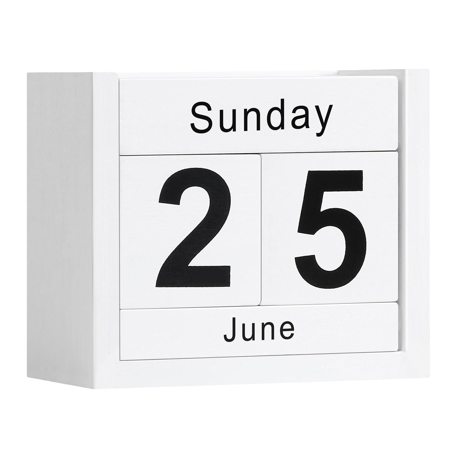 DEERINE Wooden Block Calendar for Desk, Daily Desktop Perpetual Desk Calendar, Cute Date Display Blocks Desk Accessory for Home Office Decor, Teacher,