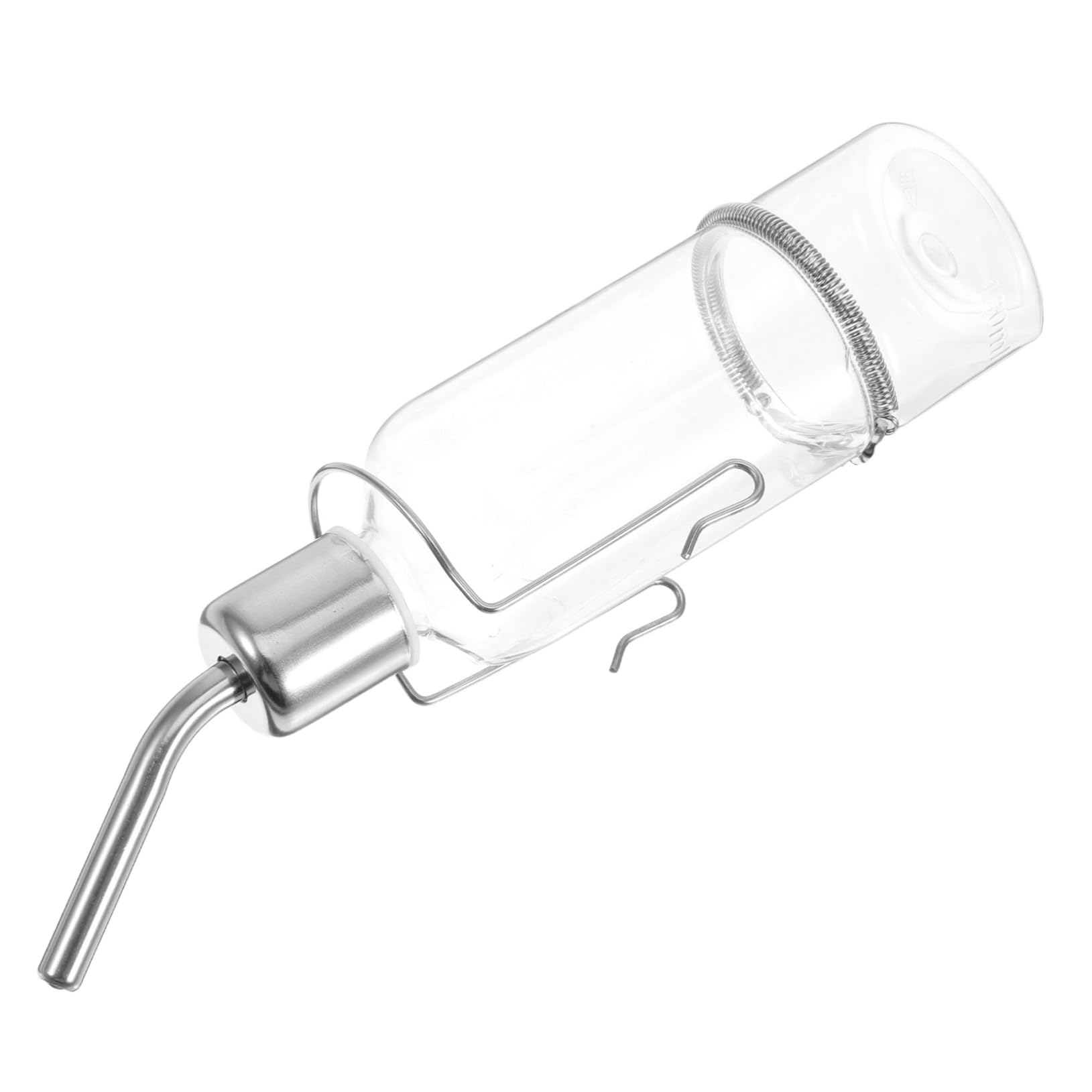 POPETPOP Squirrel Rabbit Stainless Steel Pet Water Feeder Drinking Fountain for Hamsters Chinchillas and Guinea Pigs Easy to Install Leak Design Pet Cage Essential