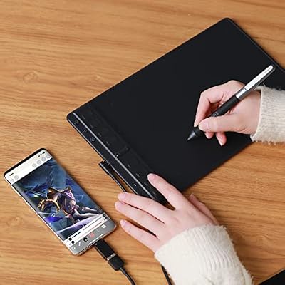HUION Inspiroy 2 Medium Drawing Tablet with Scroll Wheel 8 Customized Keys Battery-Free Stylus for Digital Art, Design, Sketch, 9x5inch Graphics Tablet Works with Mac, PC & Mobile, Black Roll