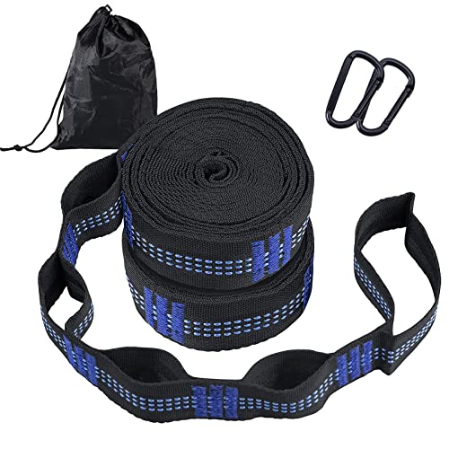 2 Pcs Hamaca Correas para Arbol Colgante Cuerda de Hamaca Accesorios Sujetar Cinturón de Suspensión 300cm*2.5cm para Hamacas de Patio de Camping (Azul) Cover