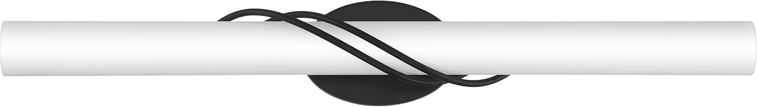 Quoizel Serenade 32 1/2" Matte Black Frosted Glass LED Vanity Light