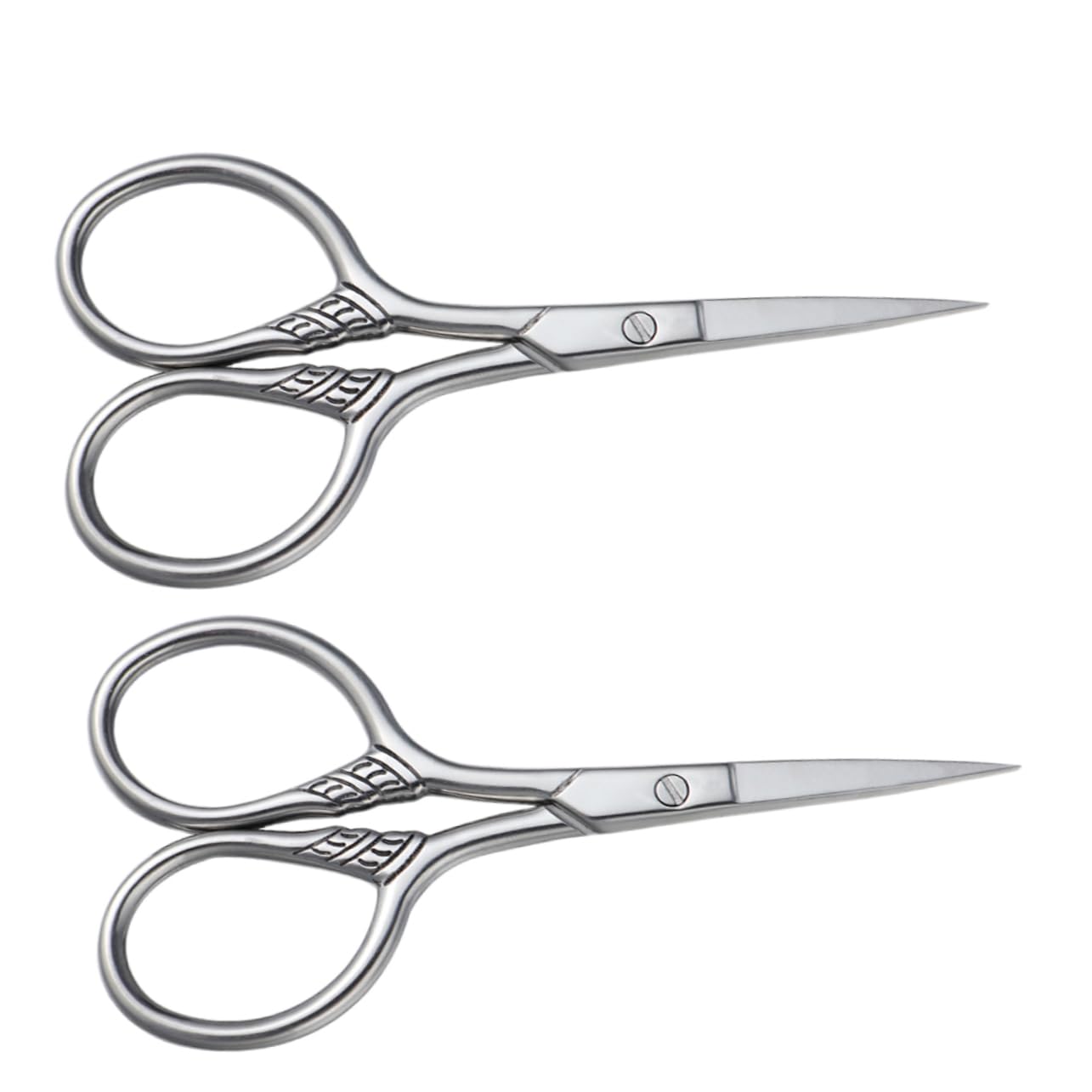 POPETPOP 6pezzi Forbici Da Barba Acciaio Inossidabile Per Rifinitura Precisione e Stile Argento Per Uso Professionale Parrucchieri e Saloni