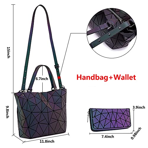 Image of Handbags Womens Geometric Luminous Purse bags Ladies Top Handle Satchel Bags