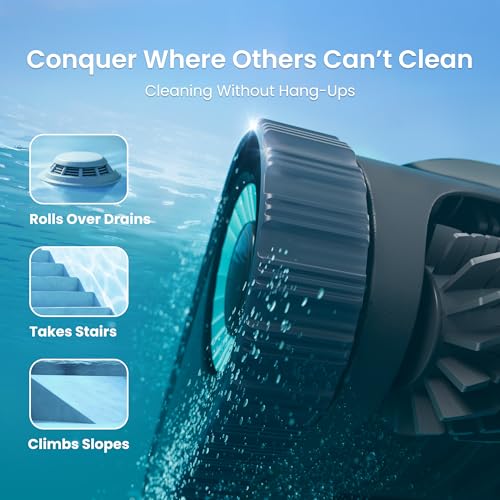 Image of Aiper Scuba S1 Robotic Pool Cleaner, Wall & Waterline Cleaning, Dual Filtration, Extended 180-Min Battery Life, Smarter Navigation with High-Precision Sensors, App Support, OTA Upgrade