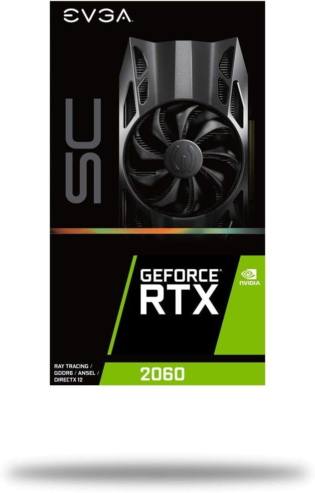 Evga Geforce Rtx 2060 Sc Gaming, 6Gb Gddr6, Ventilatore Hdb , 06G-P4-2062-Kr, Nero, ‎18.98 x 4.45 x 11.12 cm; 880 grammi