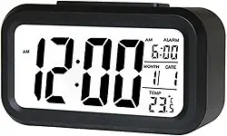 Relógio de Mesa Despertador Digital Inteligente com Luz Noturna, Soneca e Sensor de Temperatura. Prático e Exclusivo Acorde com Estilo e Conforto