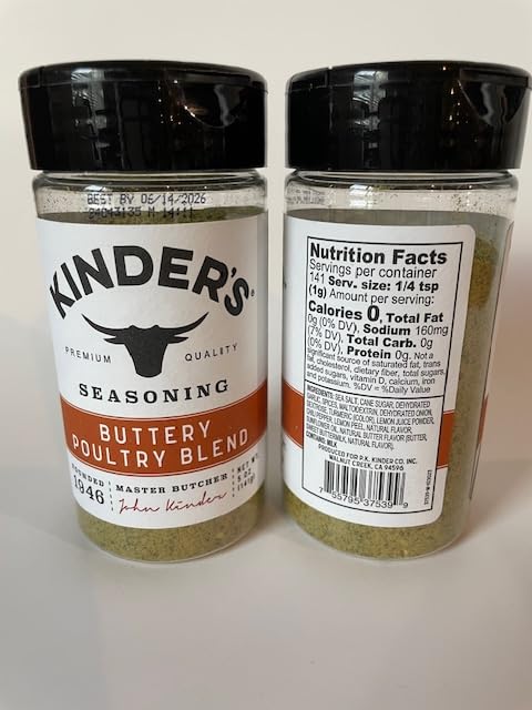 Seasoning Set, KINDERS, Prime Rib, Prime Steak, Brown Sugar, Buttery Poultry Blend, Cowboy Butter, Variety 5 Count Bundle Seasonings Rubs Spices (26.4oz) + credit card style opener (6 items)!