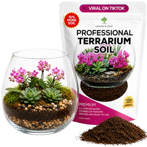 Professional Terrarium Soil Mix 2.2 Quarts Ready to Use Premium Terrarium Potting Soil for Succulents Cactus Aloe Plants Pine Bark Peat Coarse Sand Well Draining Terrarium Mix Made in USA