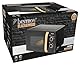 Bestron 700 Watt Mikrowelle, zweiteiliges Kontrollpanel mit 5 Leistungsstufen & 35 Min. Timer, stufenlos regelbar, mit 25.5cm Drehteller für alle gängigen Größen, Black & Wood, Farbe:Schwarz/Holzoptik
