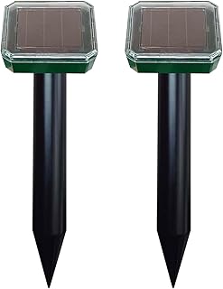 2 Packs Mole Repellent Solar Powered - Gopher Groundhog Vole Repellet for Outdoor & Solar Mole Repellent Ultrasonic Solar Powered for Yard