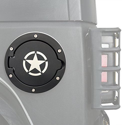 Hooke Road Wrangler JK Gas Cap Cover Fuel Filler Door Compatible with Jeep Wrangler JK & Unlimited 2007-2018