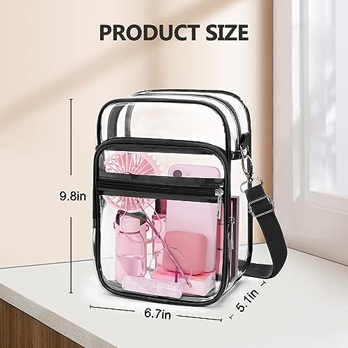 Image of Blvornl Clear Crossbody Bag with Adjustable Shoulder Strap, Stadium Approved PVC Purse Bag, Messenger Bag