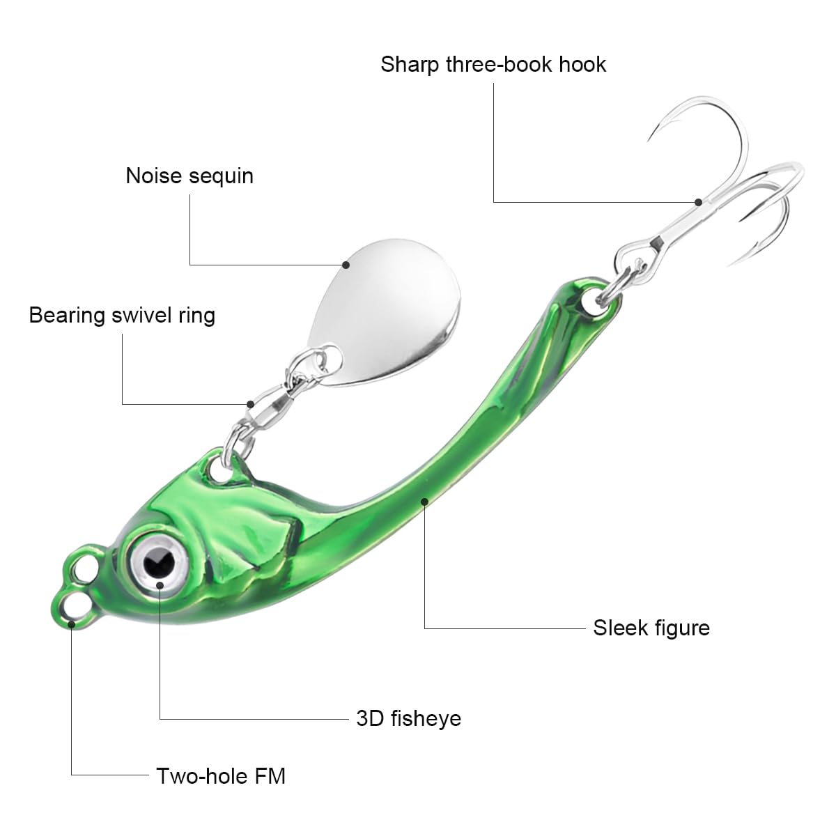 HENGJIA 1 Set (10 Pezzi/scatola) Esca Da Pesca In Metallo In - Foto 2