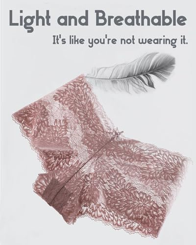 ALL OF ME Women Underwear Sexy Lace Boy Shorts V-Waist Lightweight Seamless Soft Cheeky Panties 5 Pack4