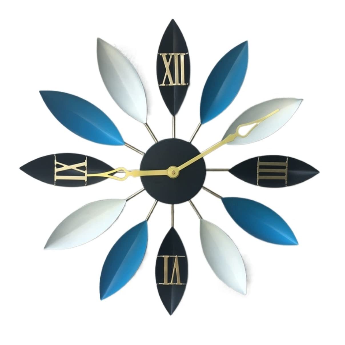 FLYIODFCXV creative wall clock, 55CM Creative Leaf Shape Silent Wall Clock Non Ticking Retro Vintage Style Art Decor Clocks