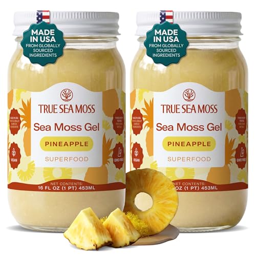 True Sea Moss – Sea Moss Gel – Pineapple, Pack of 2 (Labels may Vary)