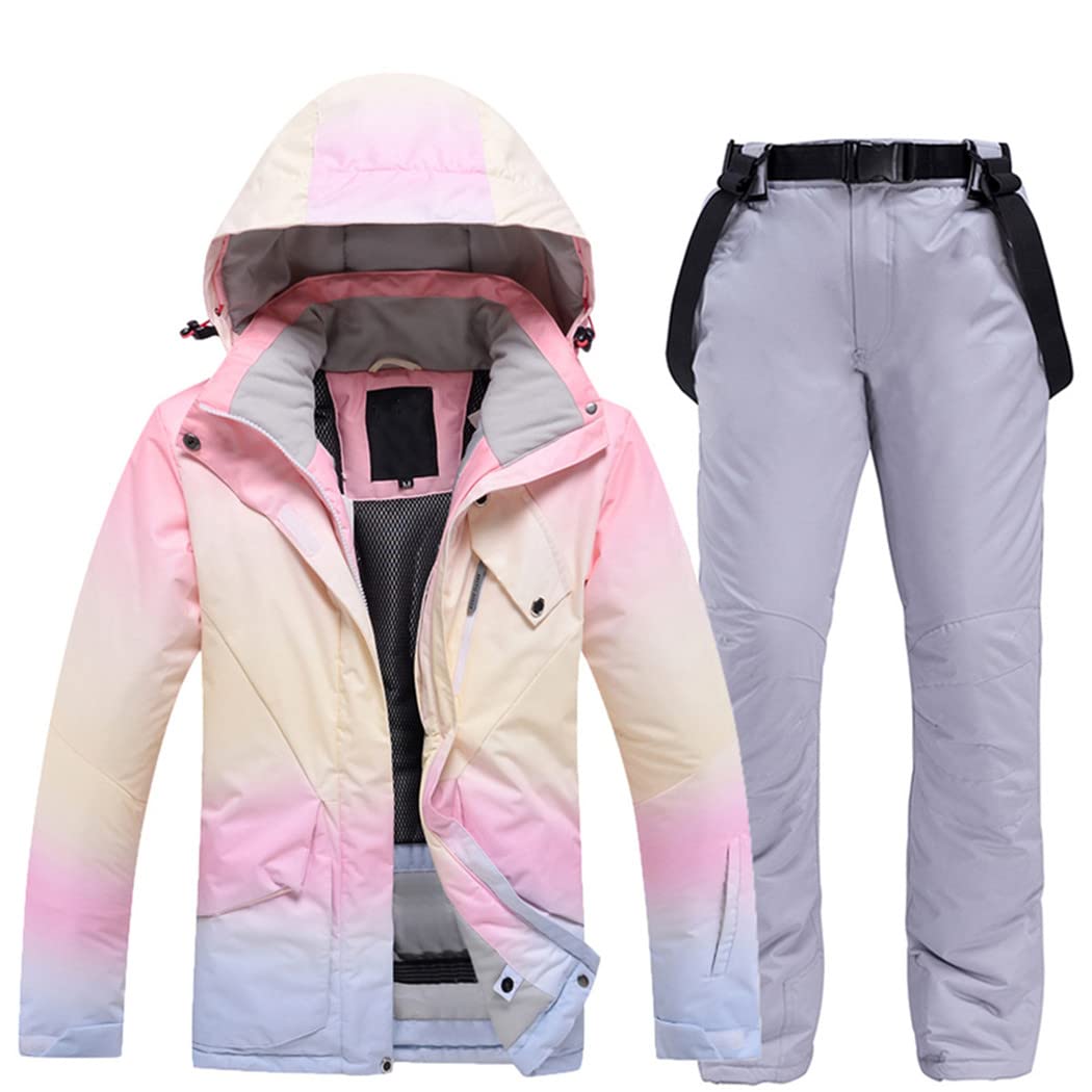 Haitpant Damen Schneeanzug Sets Wasserdicht Winter Outdoor Kleidung Snowboard Skijacken und Riemen Hose