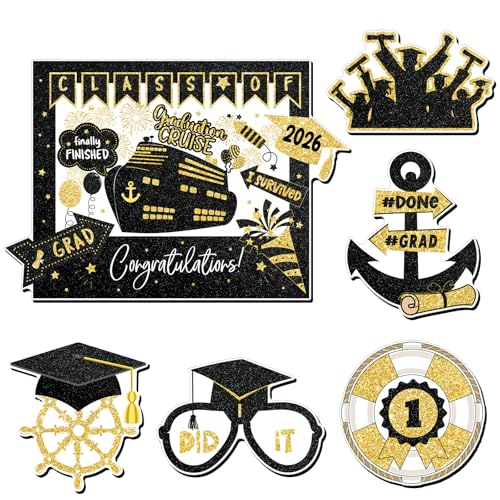 Imanes decorativos graduación pack 6 para puerta crucero