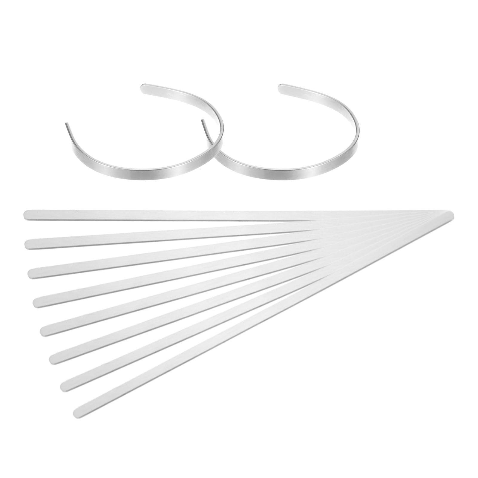 sourcing map 10Pcs Bracelet Blanks, 3/16 x 6inch Bangle Blanks Cuff Bracelet Blanks Stainless Steel for DIY Bracelet Jewelry Making(Silver, 1mm Thick)