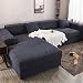 TTJJ Stretch Sofabezug, Einfarbig Sofaüberwurf Antirutsch Weich L-Form Elastische Sofahusse Passend für Wohnzimmer Sofa Möbel Schutz-Dunkelgrau-3 Sitzer 190-230cm